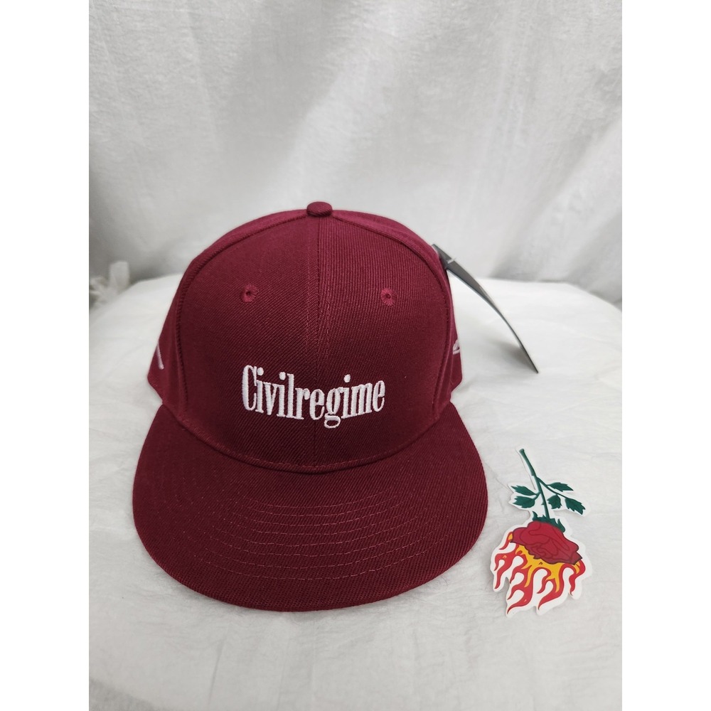 New Civil Regime Roses From Concrete Ox Blood Limited Drop Hat Cap Fitted 7 3/8